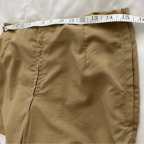NWT Audrey Louise Reynolds Camel Italian Trench Pleat Sand Rain Shorts Beach L - Picture 8 of 10